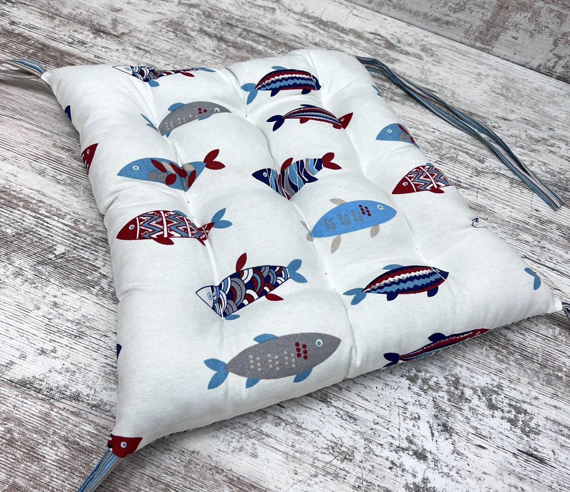 Сидіння на стілець/крісло/садові меблі панама "Small fish" 40х40 см