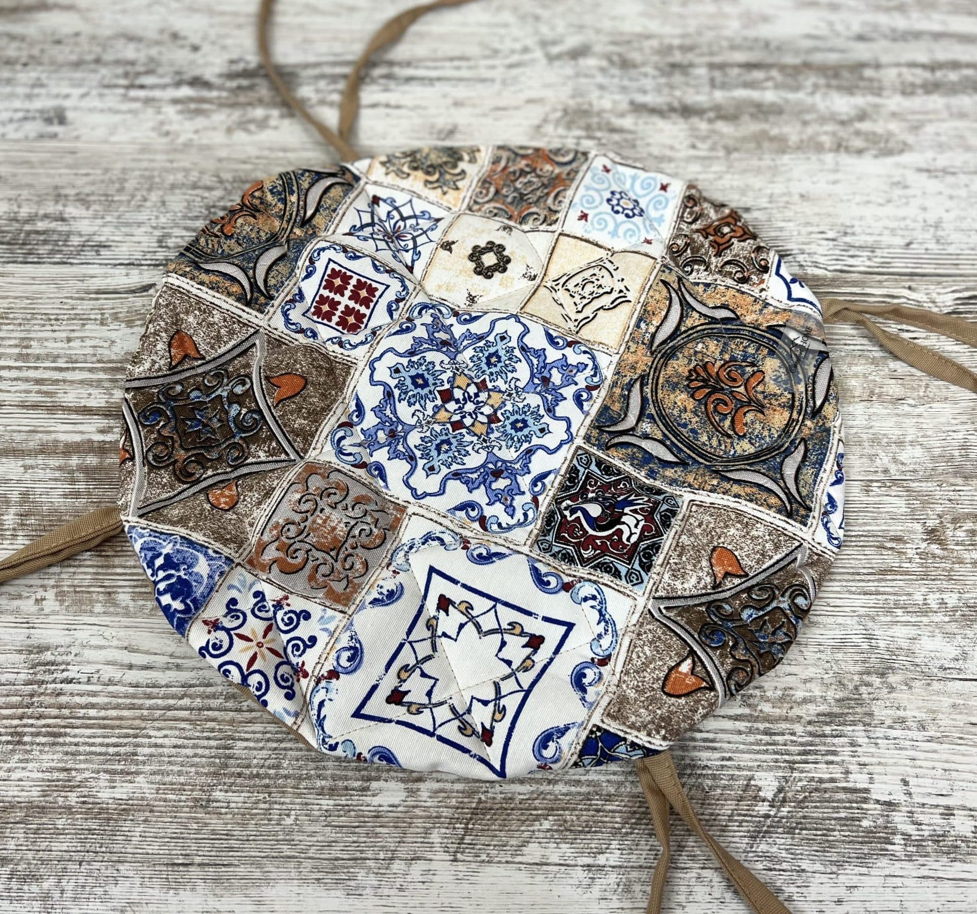 Накладка на стілець/крісло панама "Spanish tiles" 40х40 см