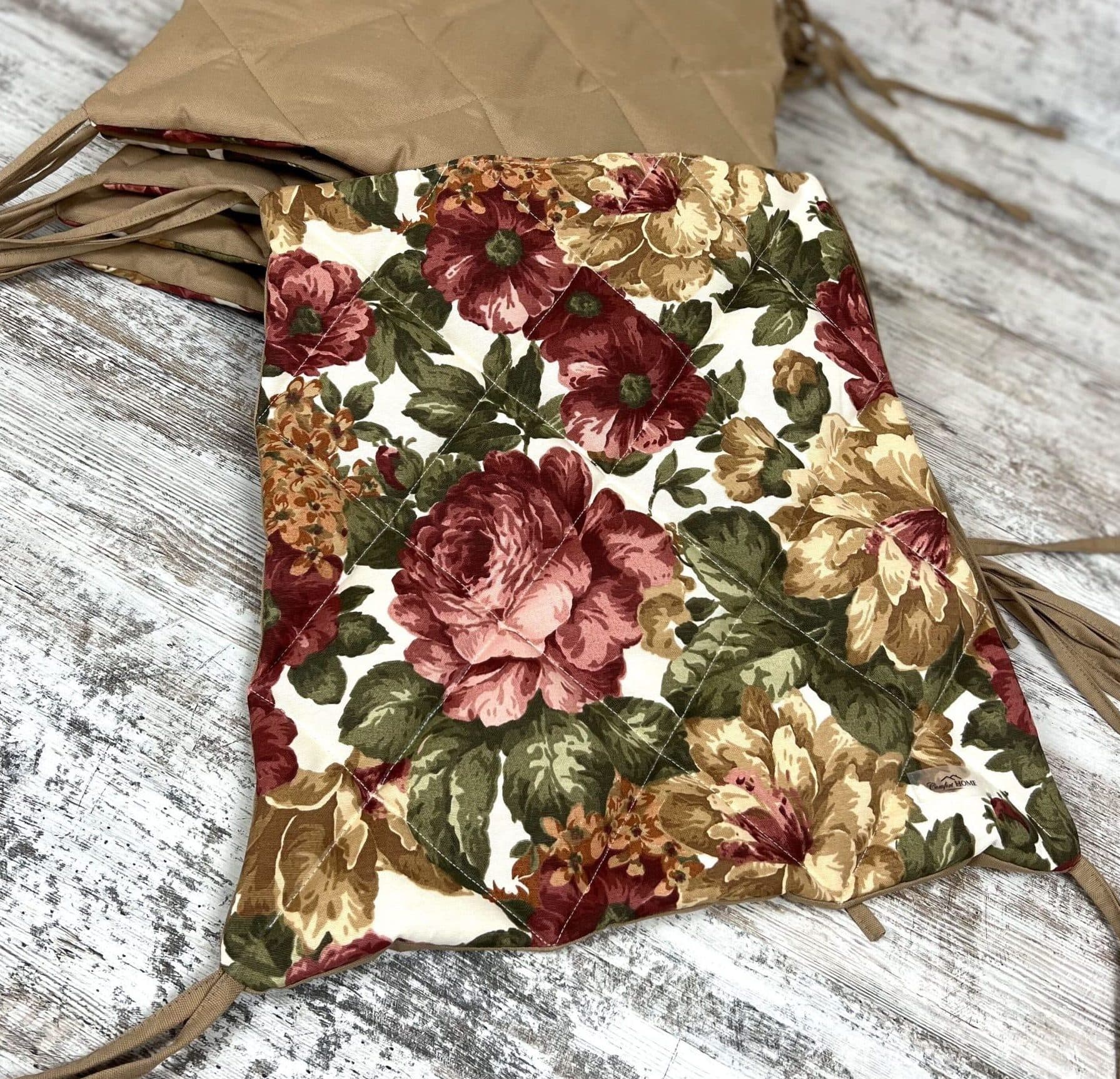 Накладка на стілець/крісло панама "Autumn flowers" 40х40 см