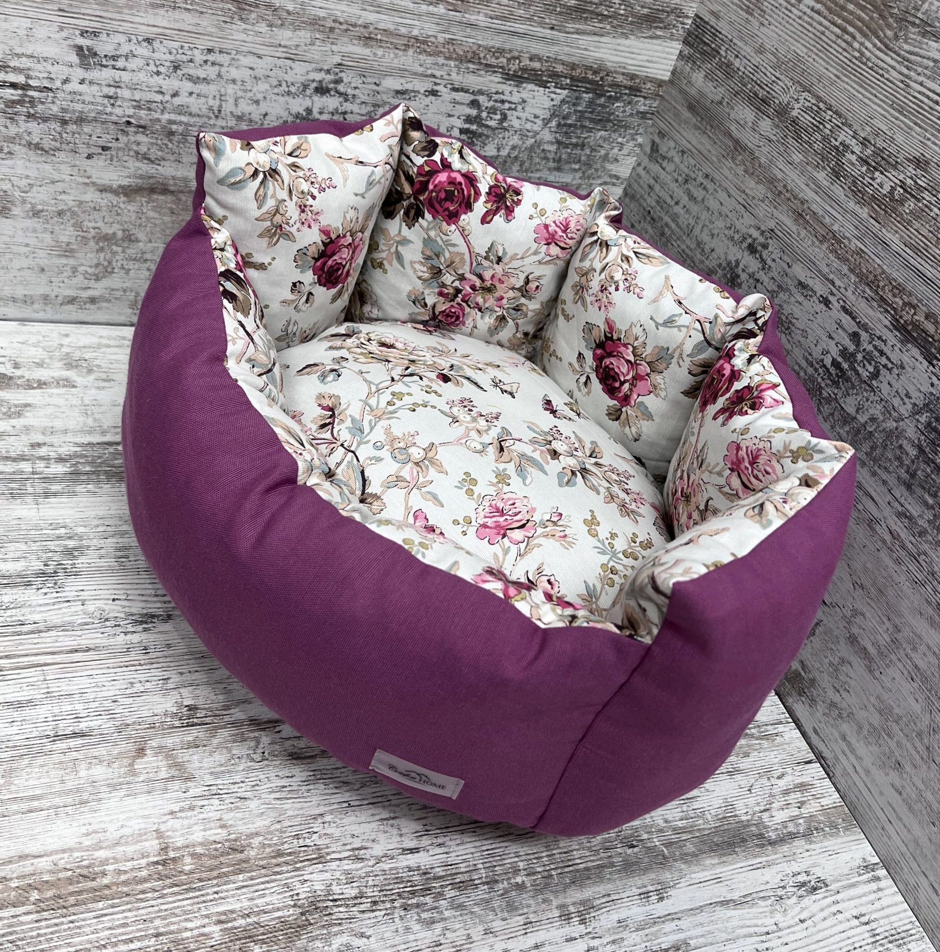 Лежак для котів та собак панама модель 1 “Rose red”