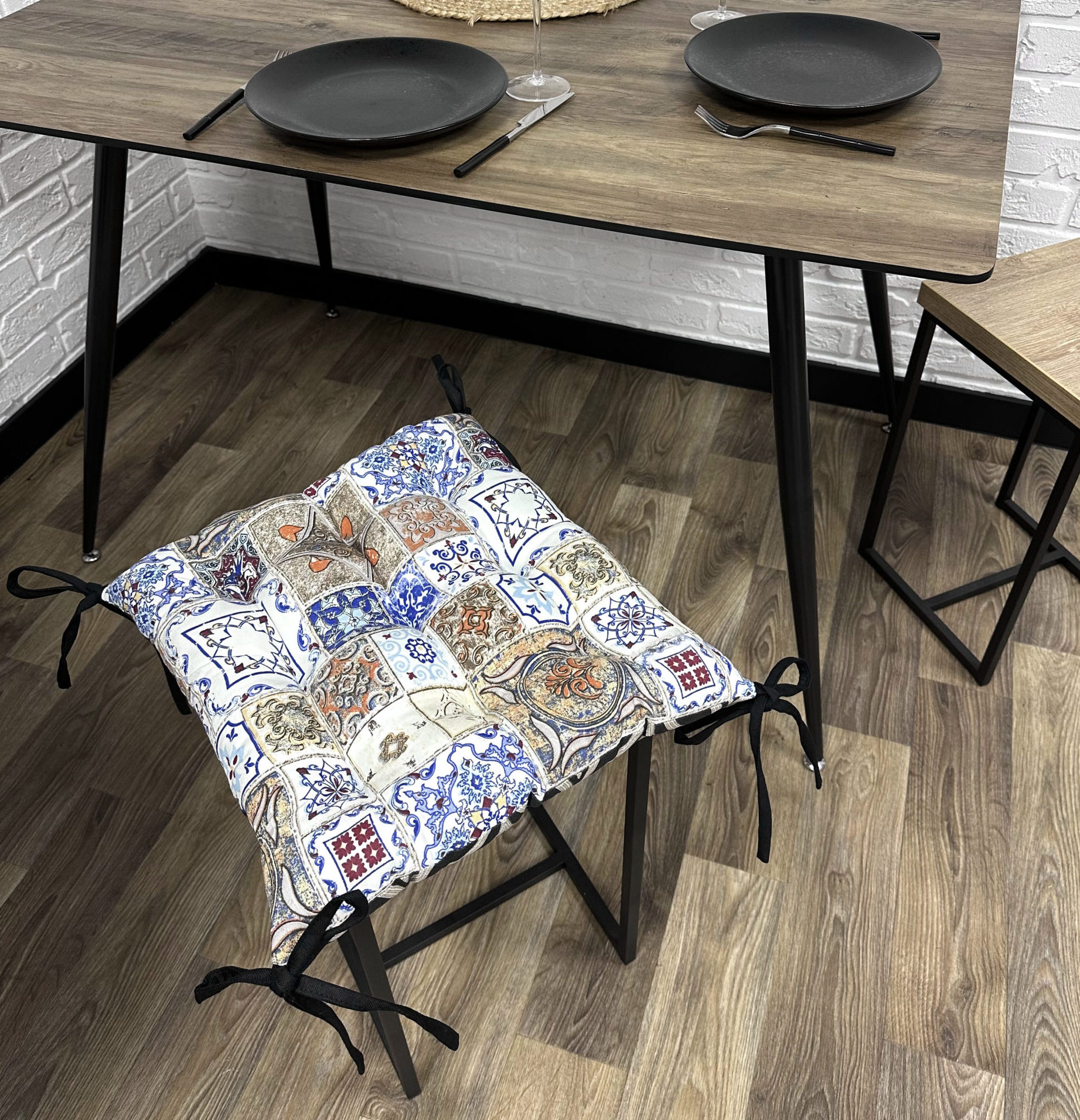 Сидіння на стілець/крісло/садові меблі панама "Spanish tiles" 40х40 см