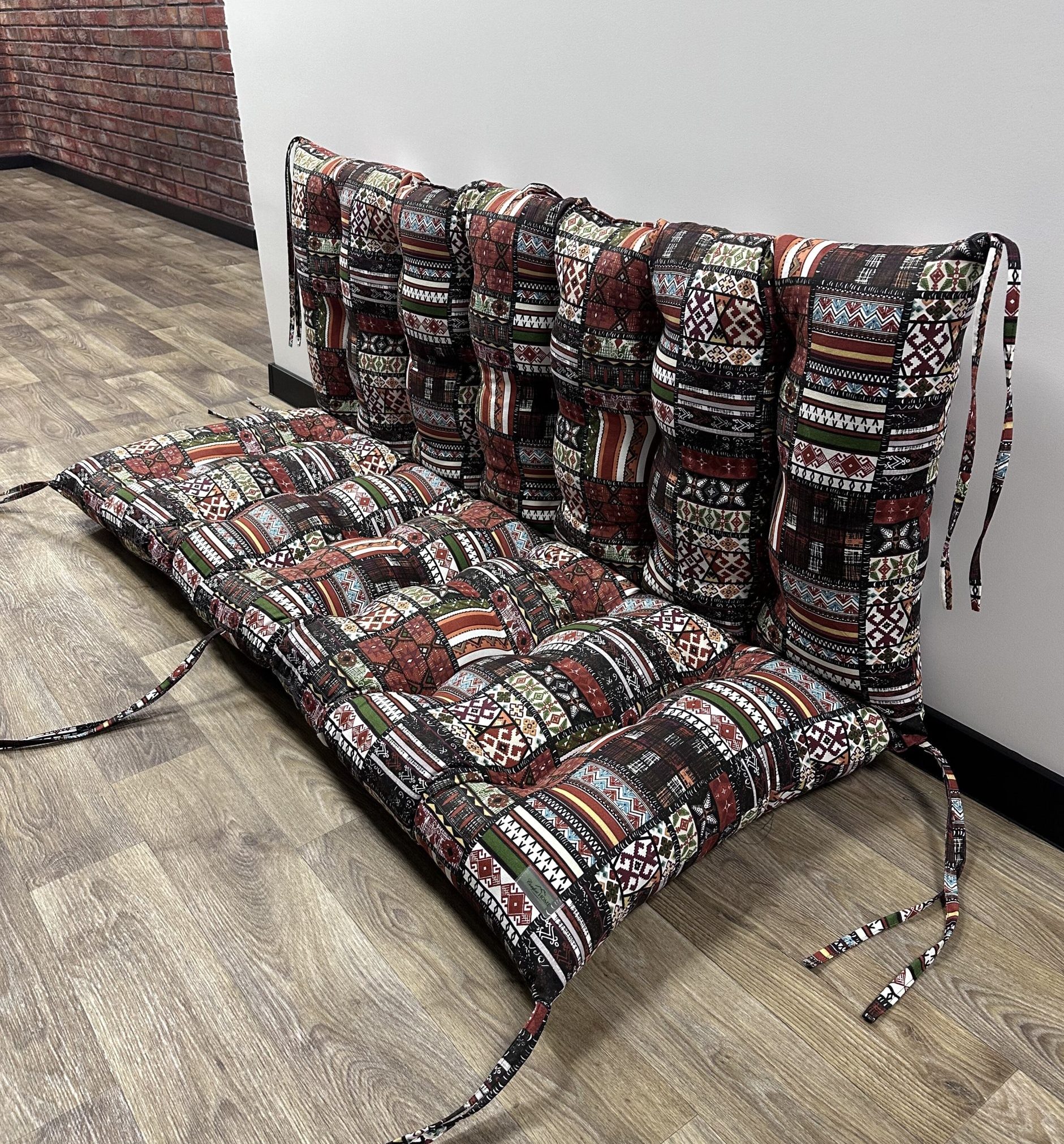 Подушка на піддони/гойдалки/каркаси/садові меблі панама “Patchwork design”