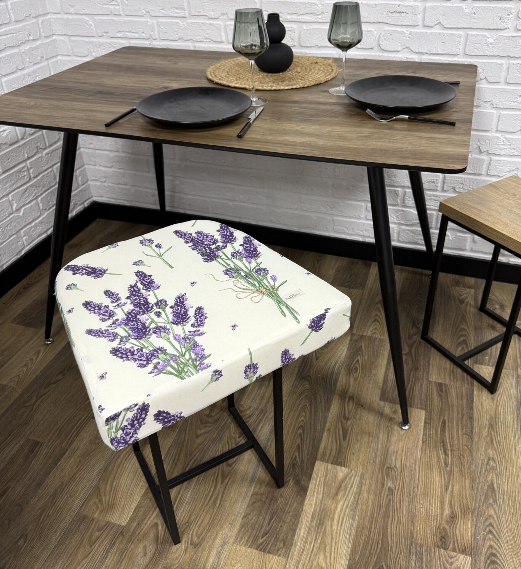 Сидіння на табурет/стілець/садові меблі панама "Lavender" 40х40 см