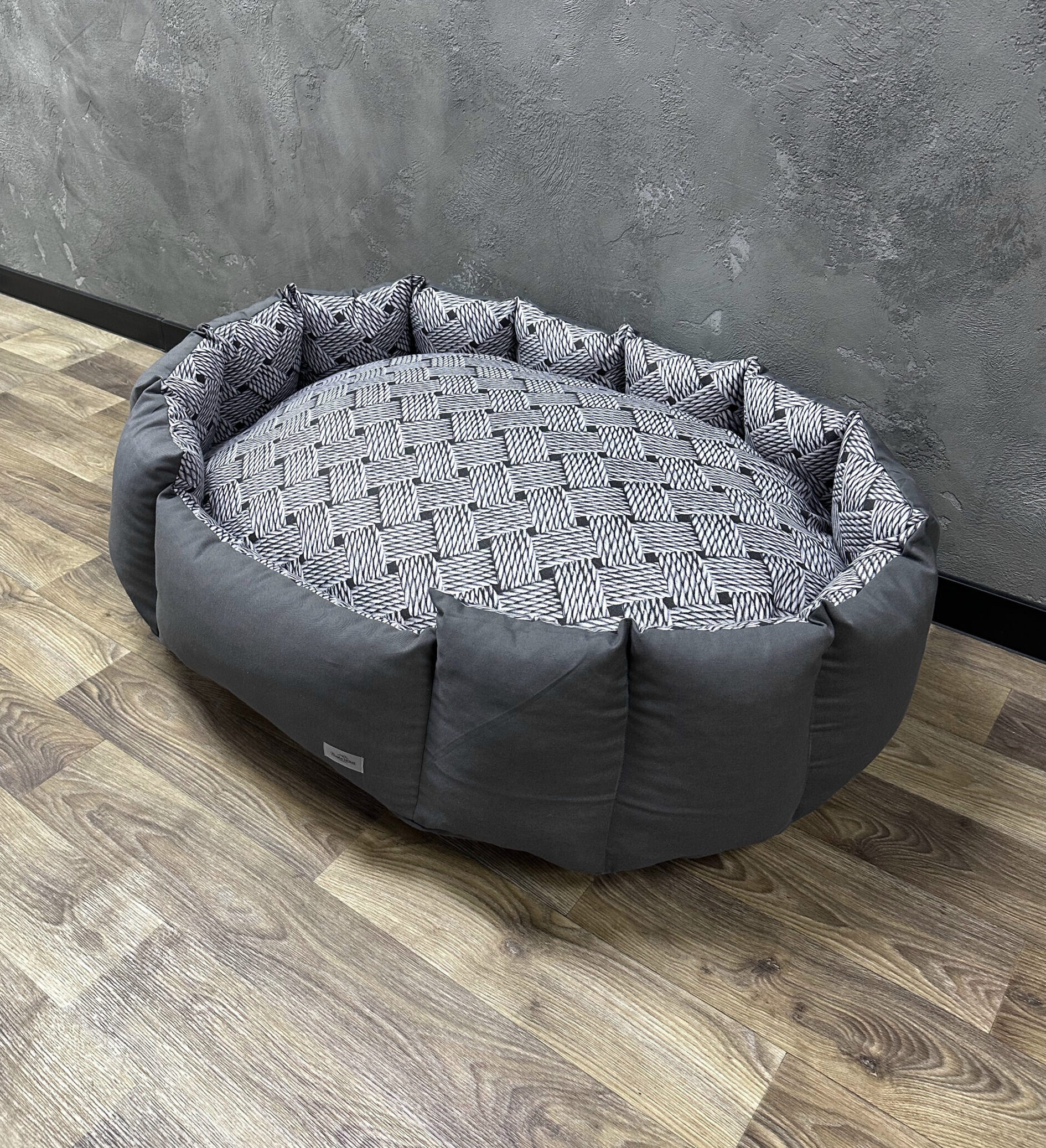 Лежак для котів та собак панама модель 1 “Rope grey”