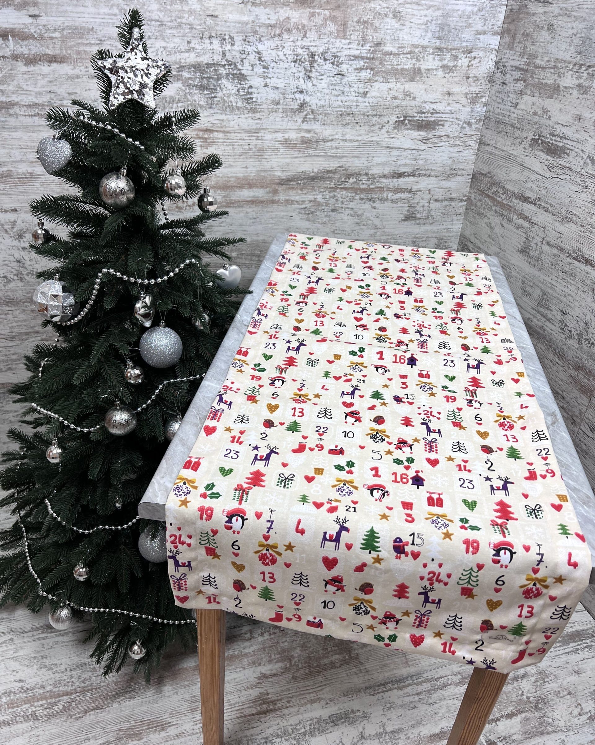 Доріжка на стіл (раннер) новорічна "X-mas Collage"