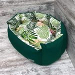 Лежак для котів та собак панама модель 1 “Tropical leaves green”