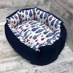 Лежак для котів та собак панама модель 1 “Fish blue”