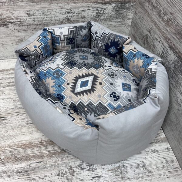 Лежак для котів та собак панама модель 1 “Carpet blue”