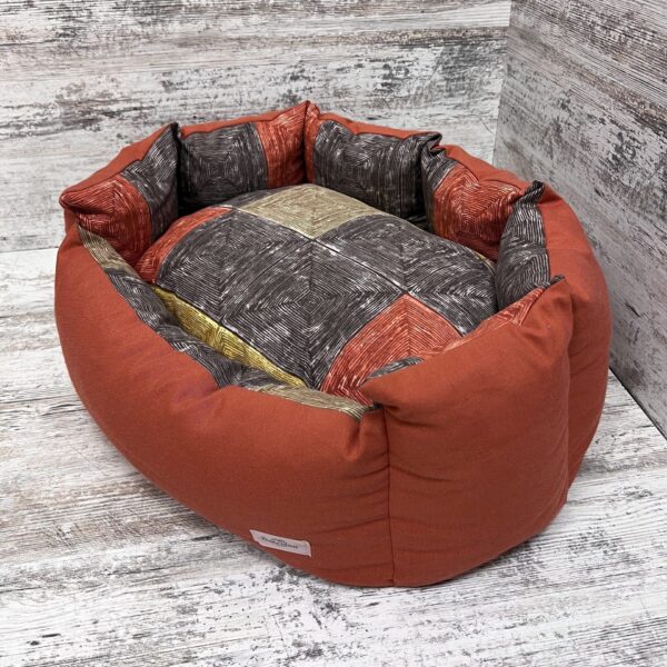 Лежак для котів та собак панама модель 1 “Square brown”