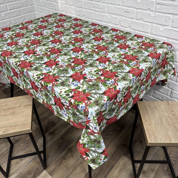 Скатертина новорічна “X-mas Red Flowers New”