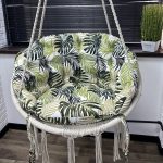 Подушка зі спинкою для підвісної гойдалки панама "Tropical leaves"