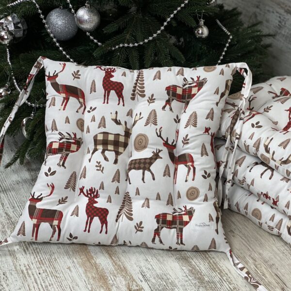 Сидіння на стілець/крісло/садові меблі новорічна панама "X-mas Red Deer" 40х40 см