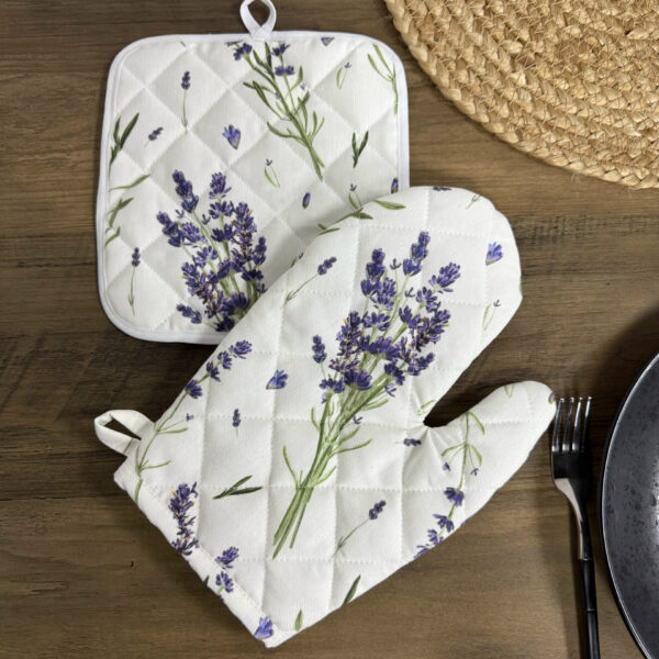 Набір кухонний рукавичка та прихватка панама “Bouquet lavender”