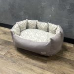 Лежак для котів та собак панама модель 1 “Ornament beige”