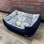 Лежак для котів та собак панама модель 2 “Abstraction blue”