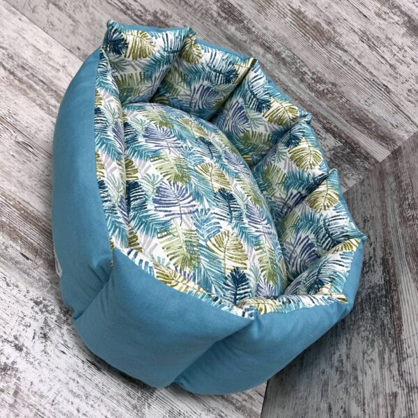 Лежак для котів та собак панама модель 1 “Branches turquoise”