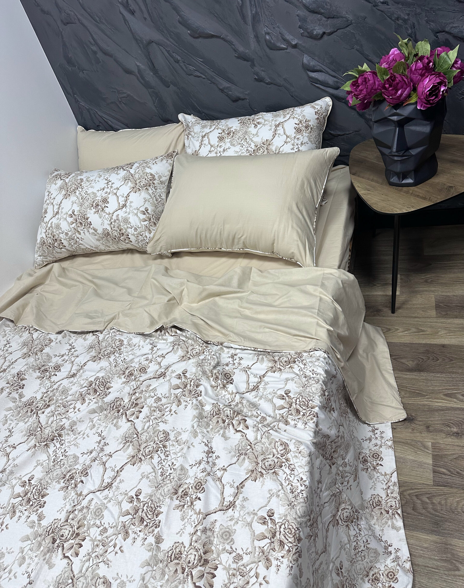Комплект постільної білизни "East flowers beige" - Зображення 4