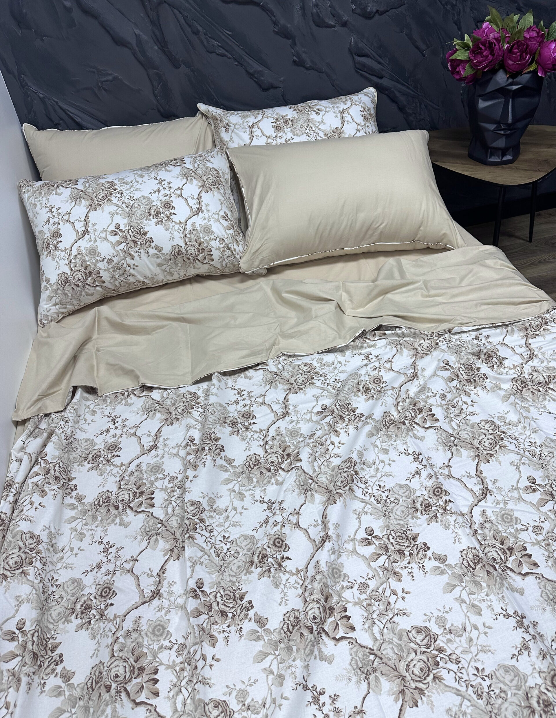 Комплект постільної білизни "East flowers beige" - Зображення 3