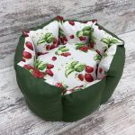 Лежак для котів та собак панама модель 1 “Strawberry”