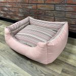 Лежак для котів та собак панама модель 2 “Line pink”