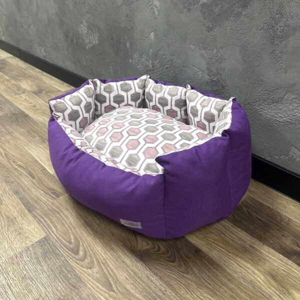 Лежак для котів та собак панама модель 1 “Honeycomb pink”