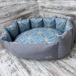 Лежак для котів та собак панама модель 1 “Ornament blue”