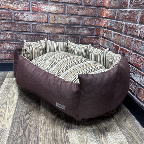 Лежак для котів та собак панама модель 1 “Line beige”