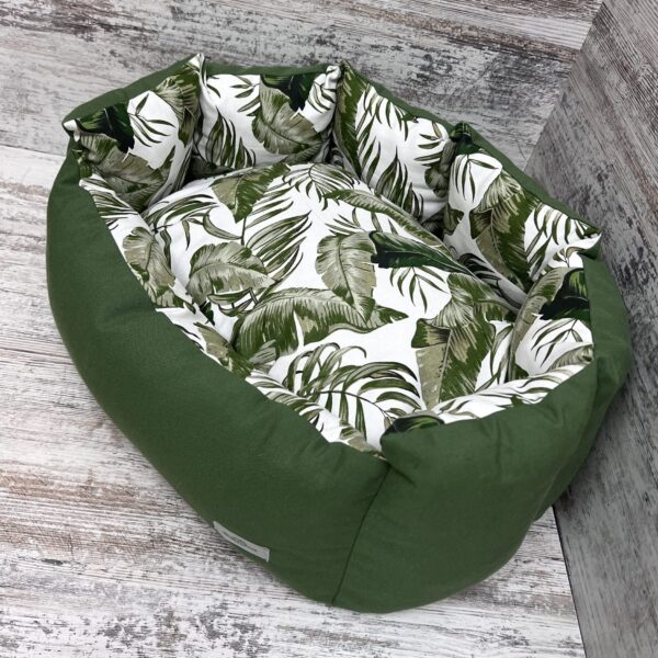 Лежак для котів та собак панама модель 1 “Tropical forest green”