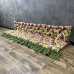 Подушка з каретною стяжкою на піддони/гойдалки/каркаси/садові меблі панама “Autumn flowers”