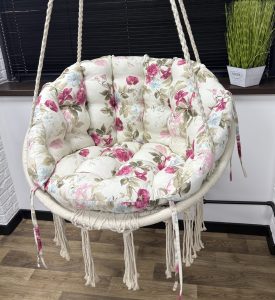 Подушка зі спинкою для підвісної гойдалки панама "Tea rose"