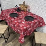 Скатертина водовідштовхувальна новорічна (з тефлоновим покриттям) “X-mas Snowflakes”