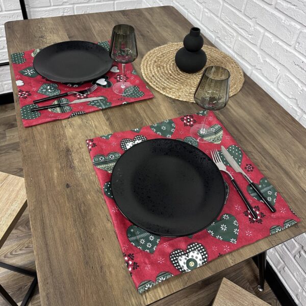 Сервірувальні серветки новорічні "X-mas Hearts"