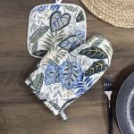 Набір кухонний рукавичка та прихватка панама “Monstera”
