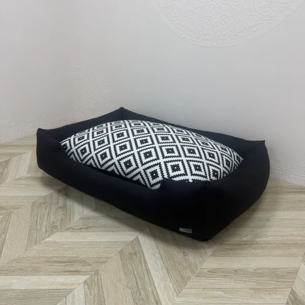 Лежак для котів та собак панама модель 2 “Facets Black&White”
