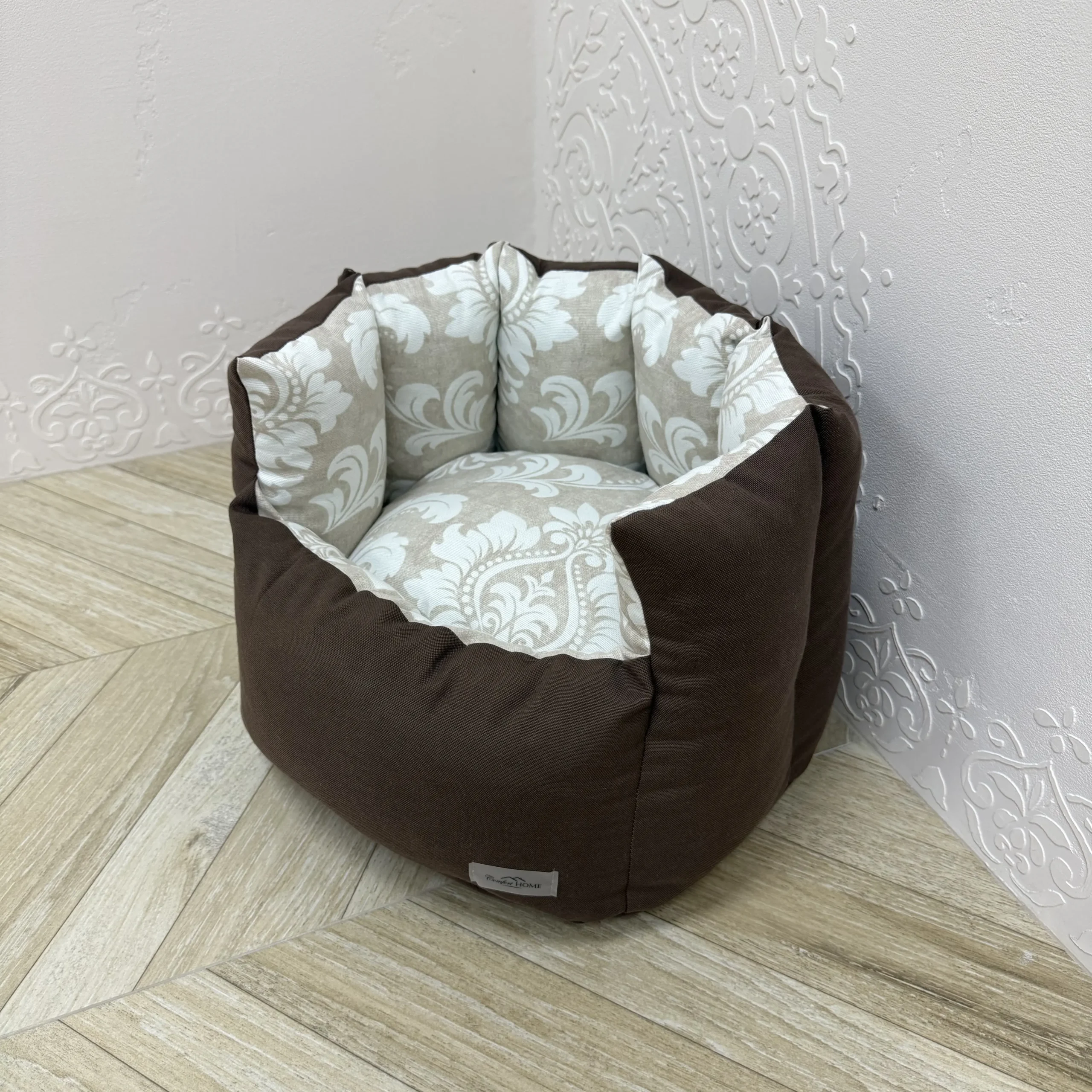 Лежак для котів та собак панама модель 1 “Baroque beige”
