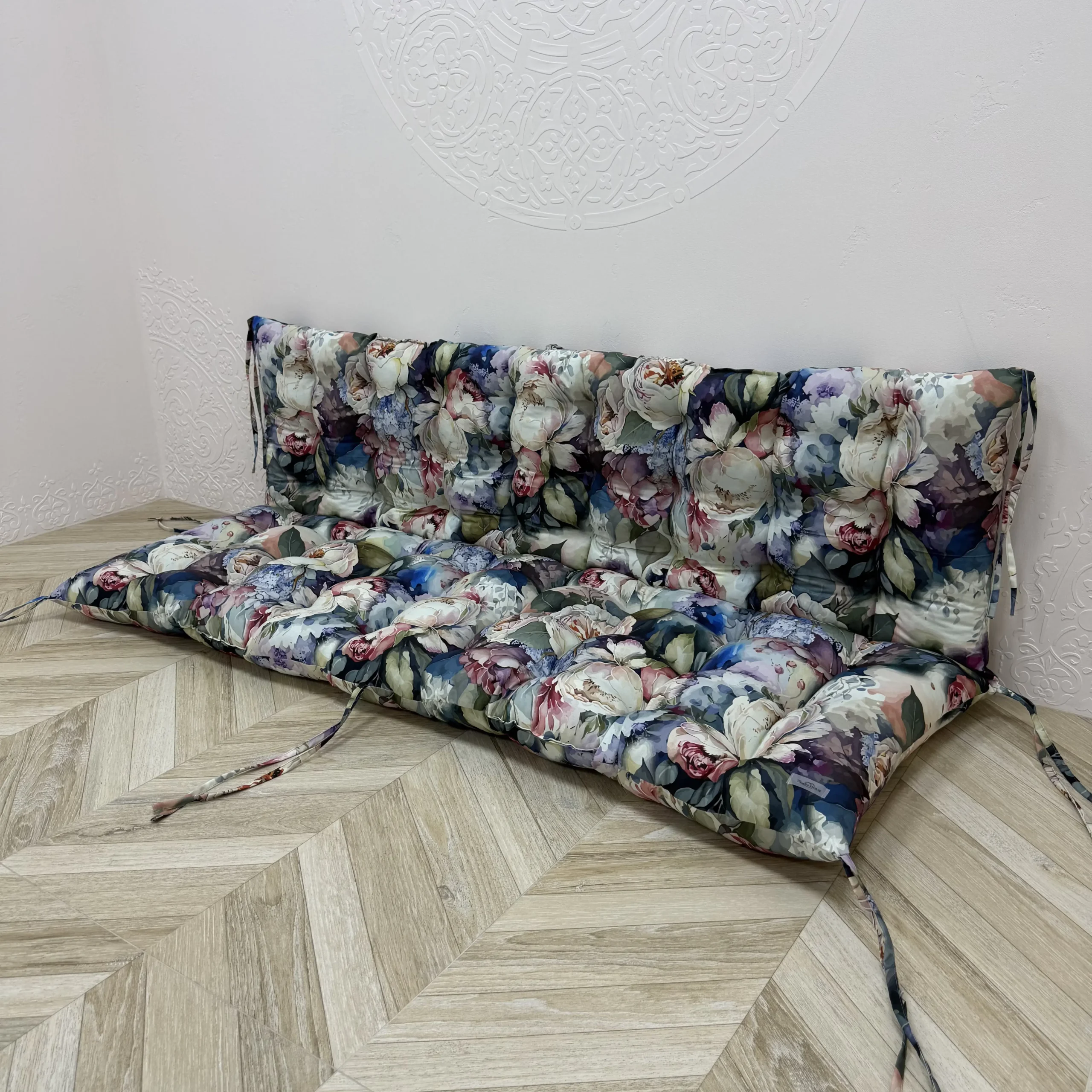 Подушка на піддони/гойдалки/каркаси/садові меблі панама “3D flowers”